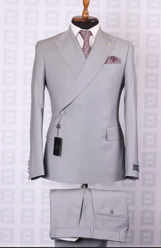 2 Pieces Gray/Blue Suits for Men CB10821