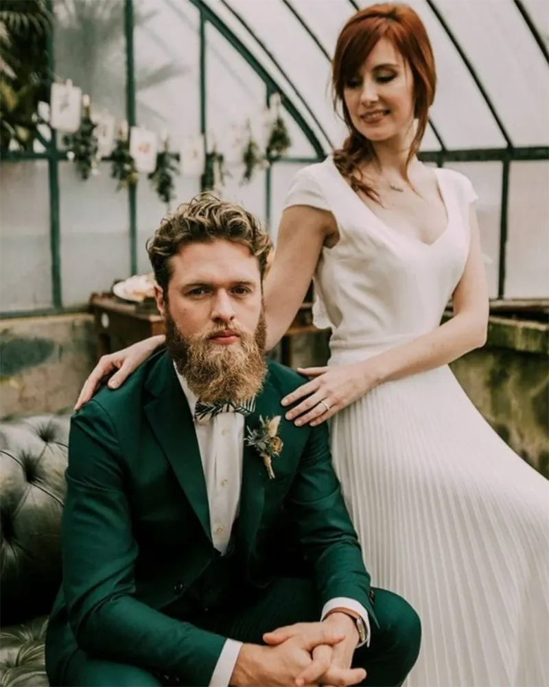 3 Pieces Dark Green Slim Fit Wedding Suit for Men , Formal Dress Prom Suit 2023(Jacket vest pants)