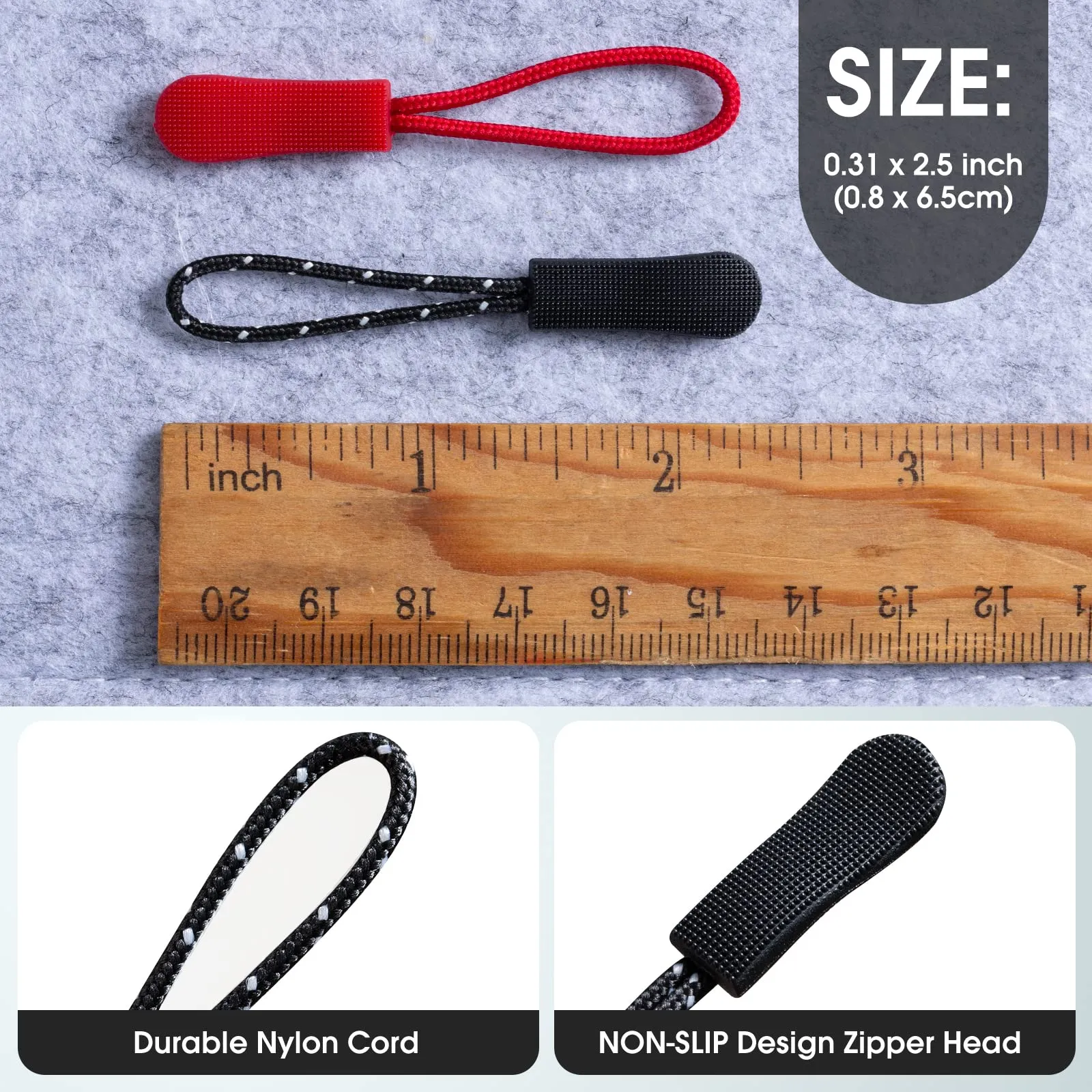 40 Pieces Zipper Pulls Zip Extension Zipper Tag for Clothes Backpacks Traveling Case Handbag Purse Zipper Replacement Tag Tents 40
