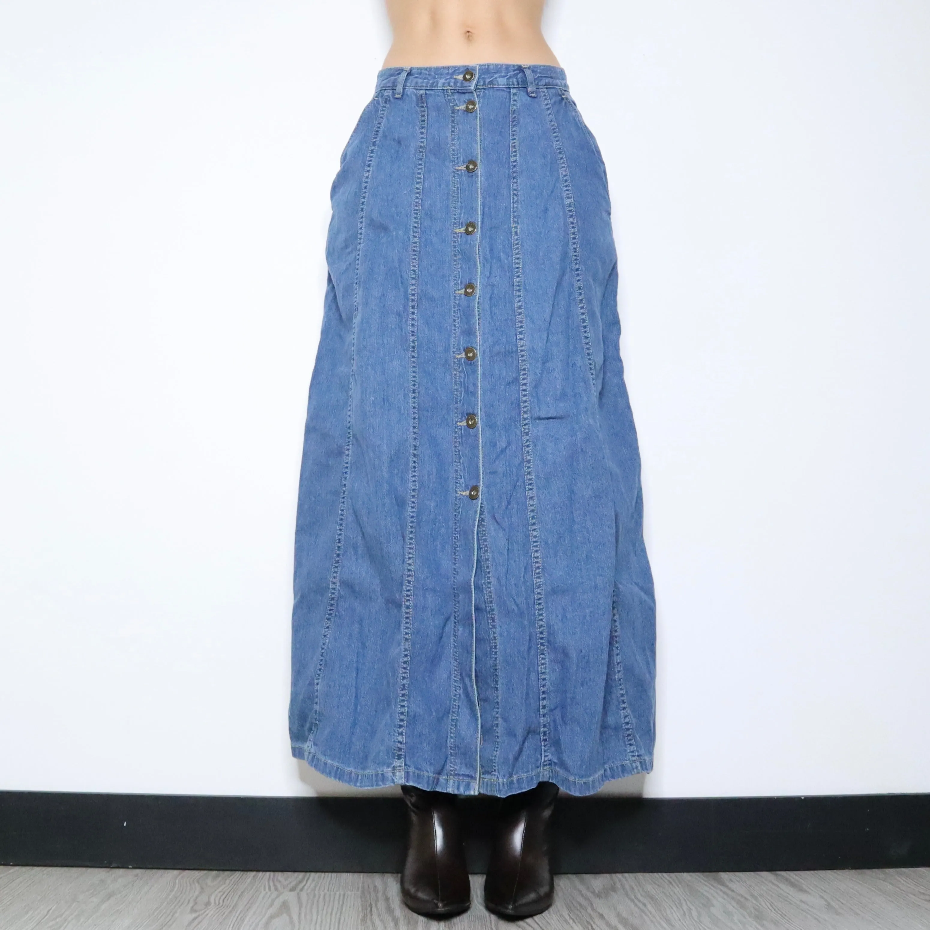 90s Denim Maxi Skirt (M)