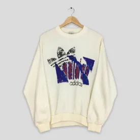 Adidas Trefoil White Sweatshirt Large