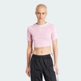 Adidas Women's "3 Stripes" Cropped Tee - Baby Pink