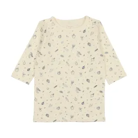 Analogie Multigarden T-Shirt Three Quarter Sleeve - Cream/Royal Blue