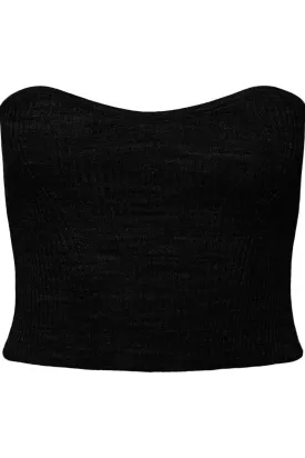 Angie Knit Tube Top - Sort