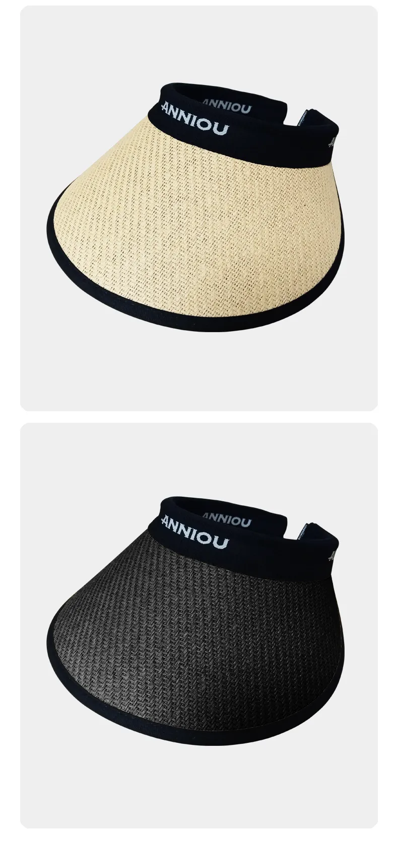 ANNIOU UV Protection Woven Straw Sun Visor