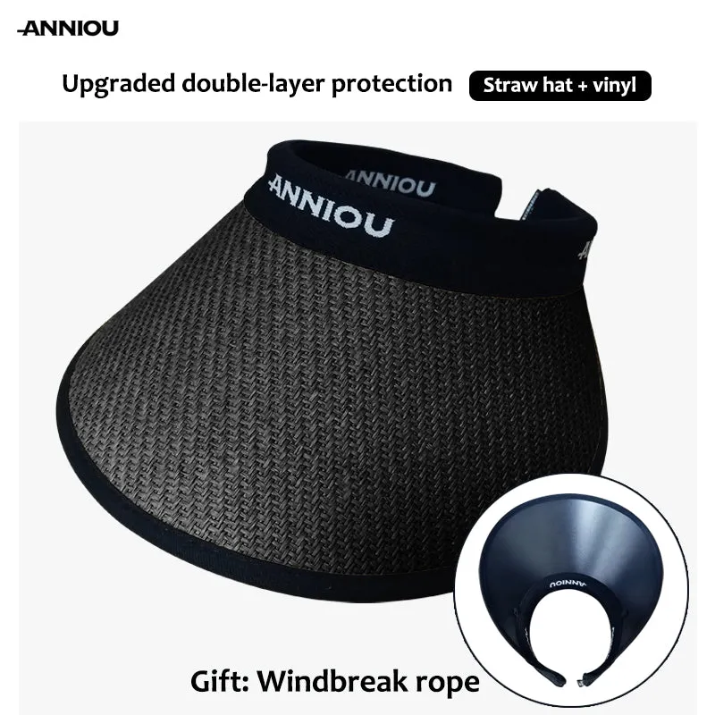 ANNIOU UV Protection Woven Straw Sun Visor