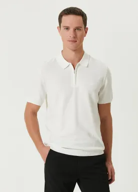 Beymen Club Men Polo Neck Textured Short Sleeve Knitwear White