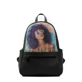 Black Vivid Backpack Flamingo Queen