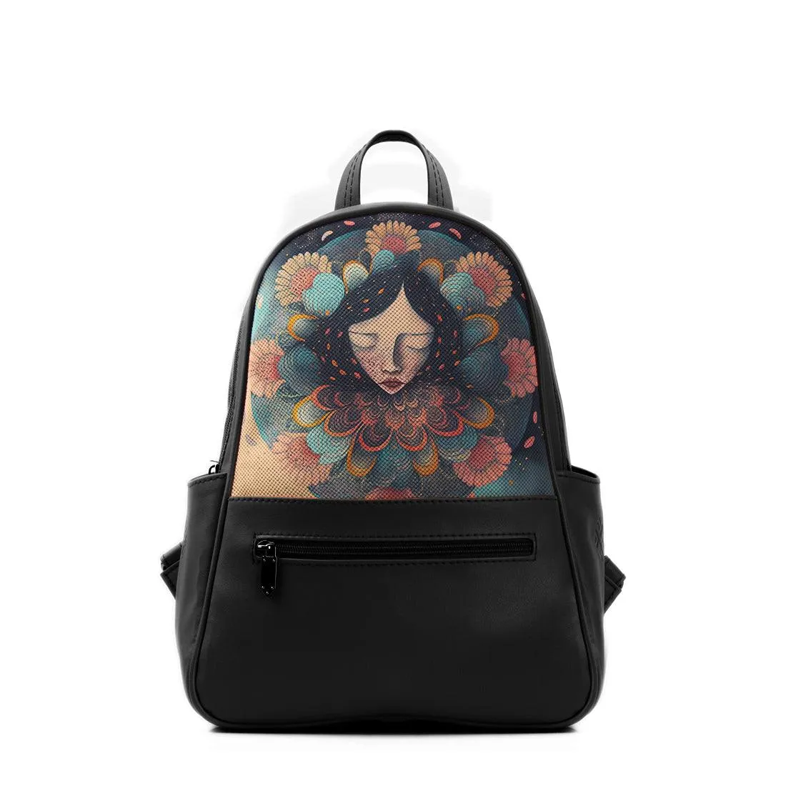 Black Vivid Backpack Mandala Style