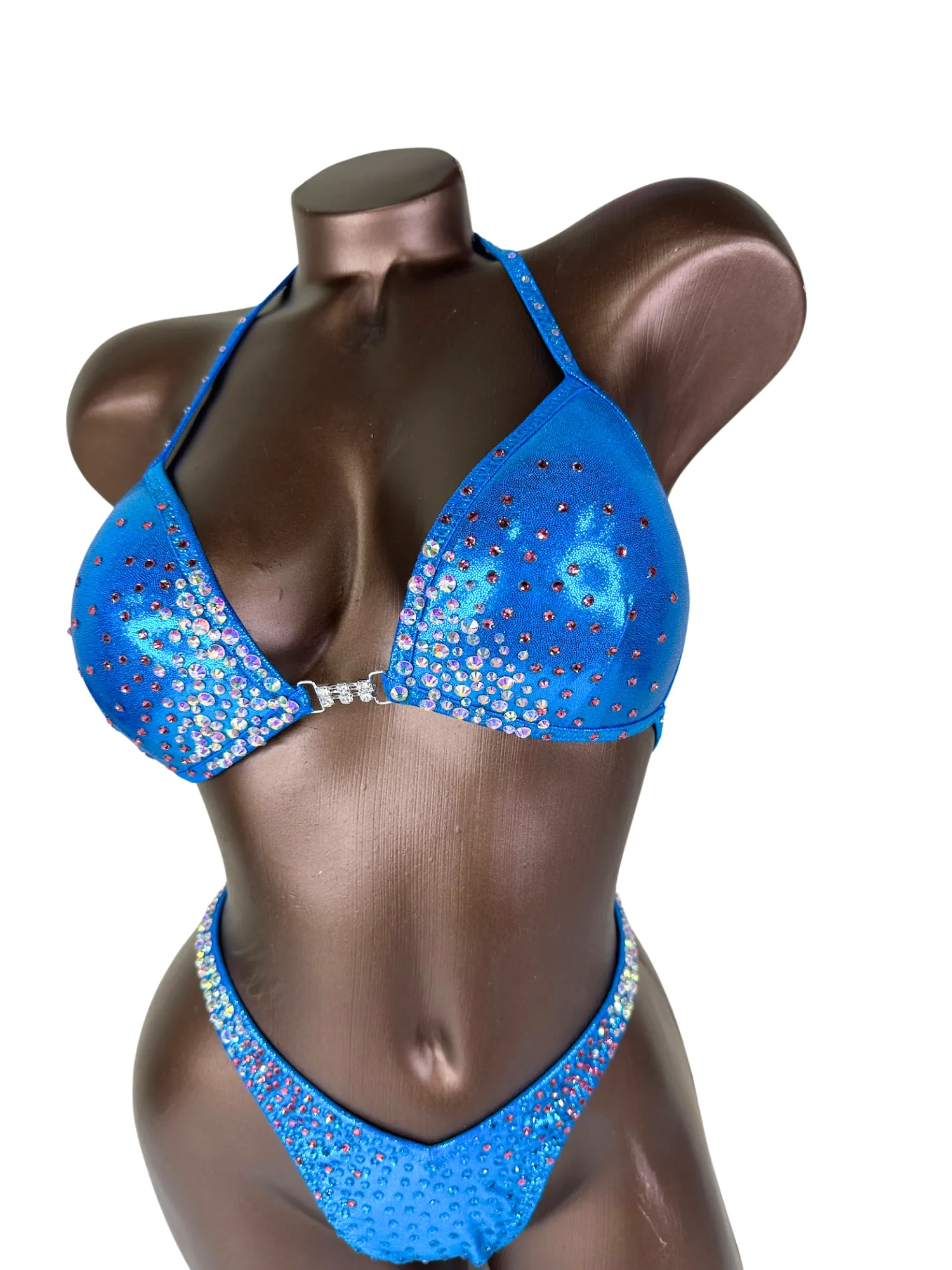 Blue Rose Metallic Figure Competition Suit