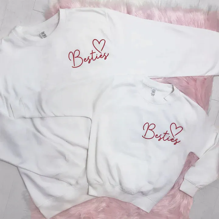 CLR Besties Mini Logo Mum & Kid Matching WHITE Sweaters (MRK X)