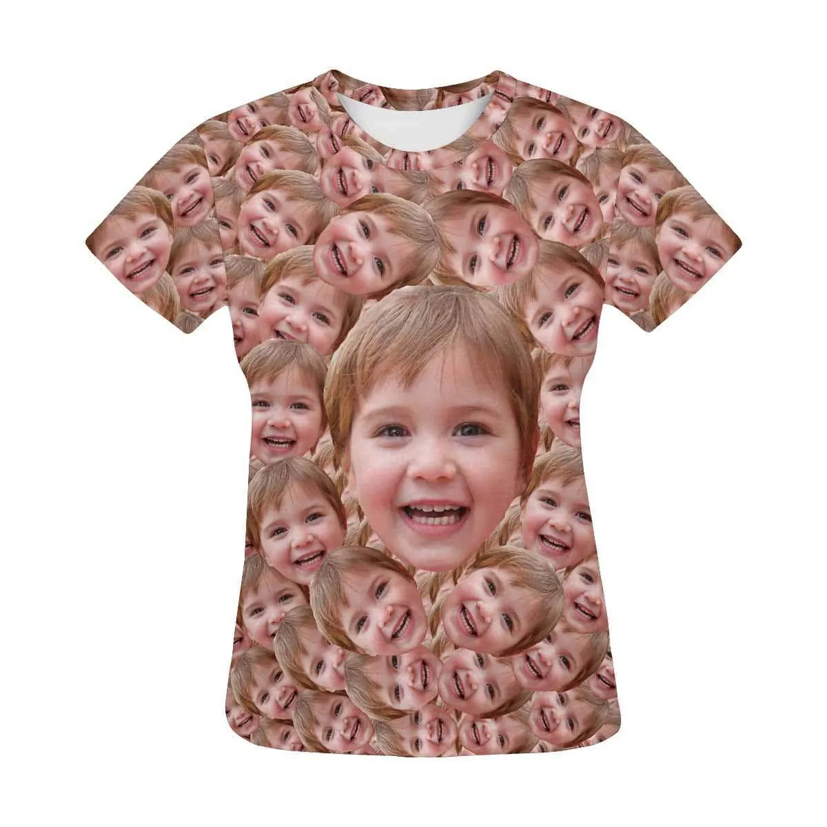 Custom Daughter Face Smash Tee Women's All Over Print T-shirt Design Your Own Shirts Gift for Mother's Day
