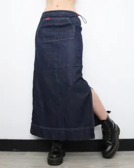 Denim Cargo Maxi Skirt (S-M)