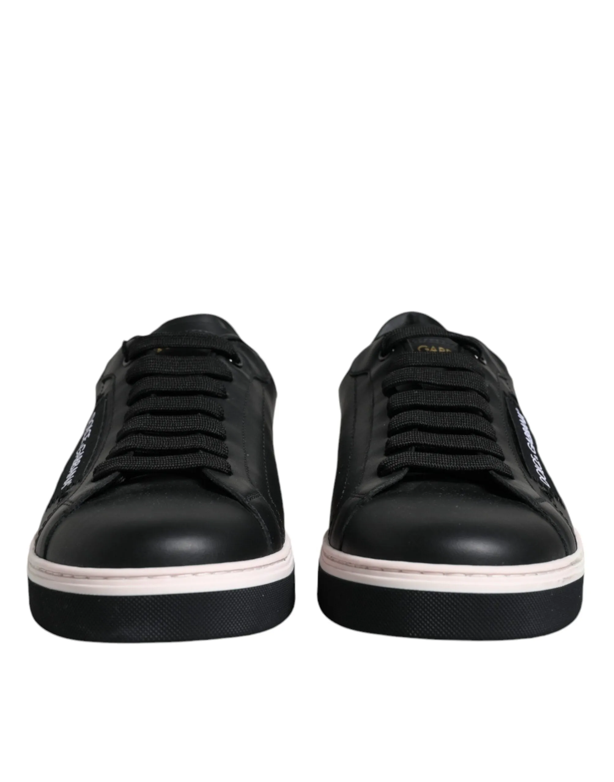 Dolce & Gabbana Black Leather Low Top Herre Sneakers Shoes