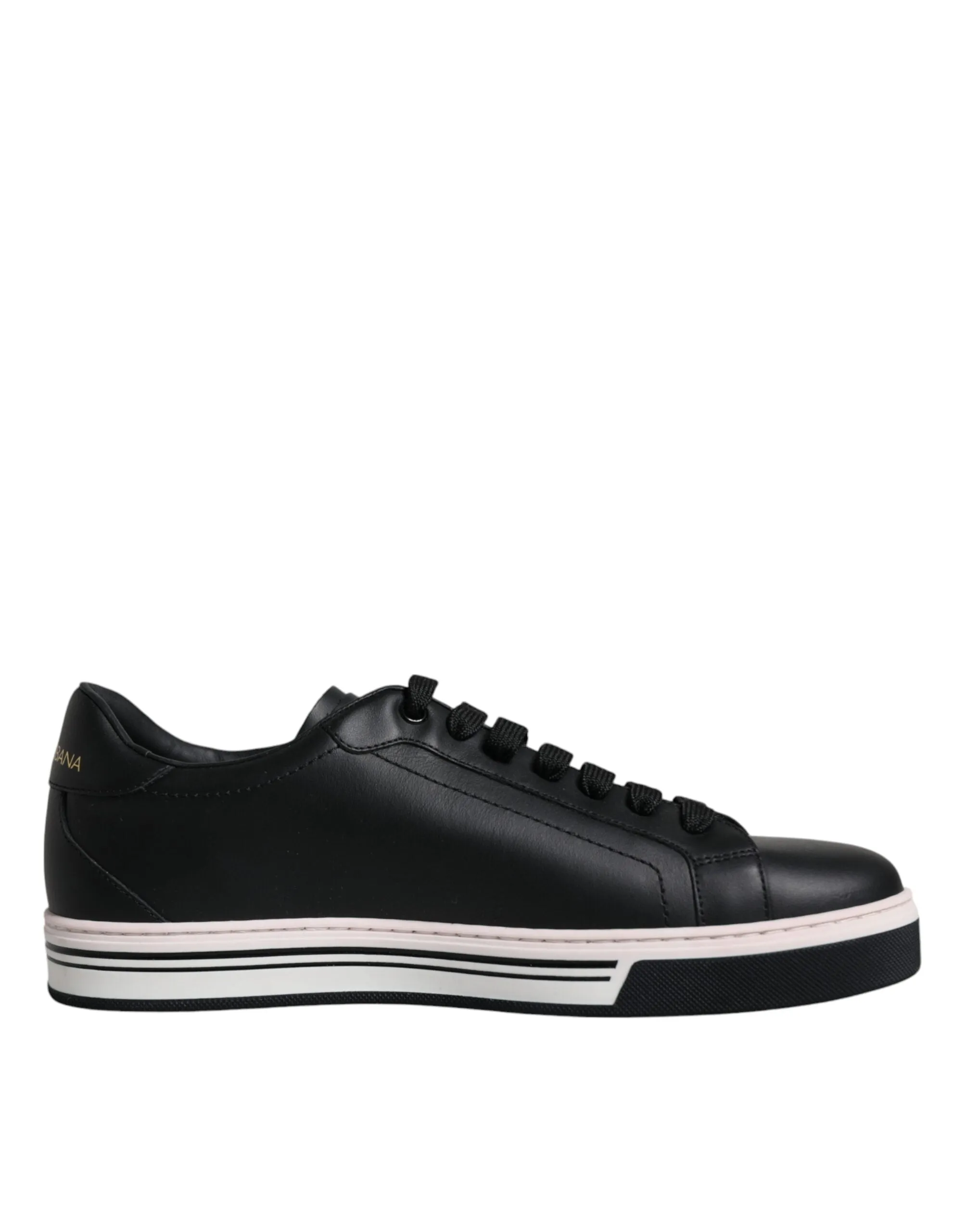 Dolce & Gabbana Black Leather Low Top Herre Sneakers Shoes