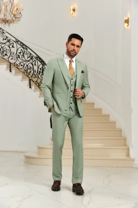 Elegant Modern Peak Lapel 3 Pieces Men Suits 2589
