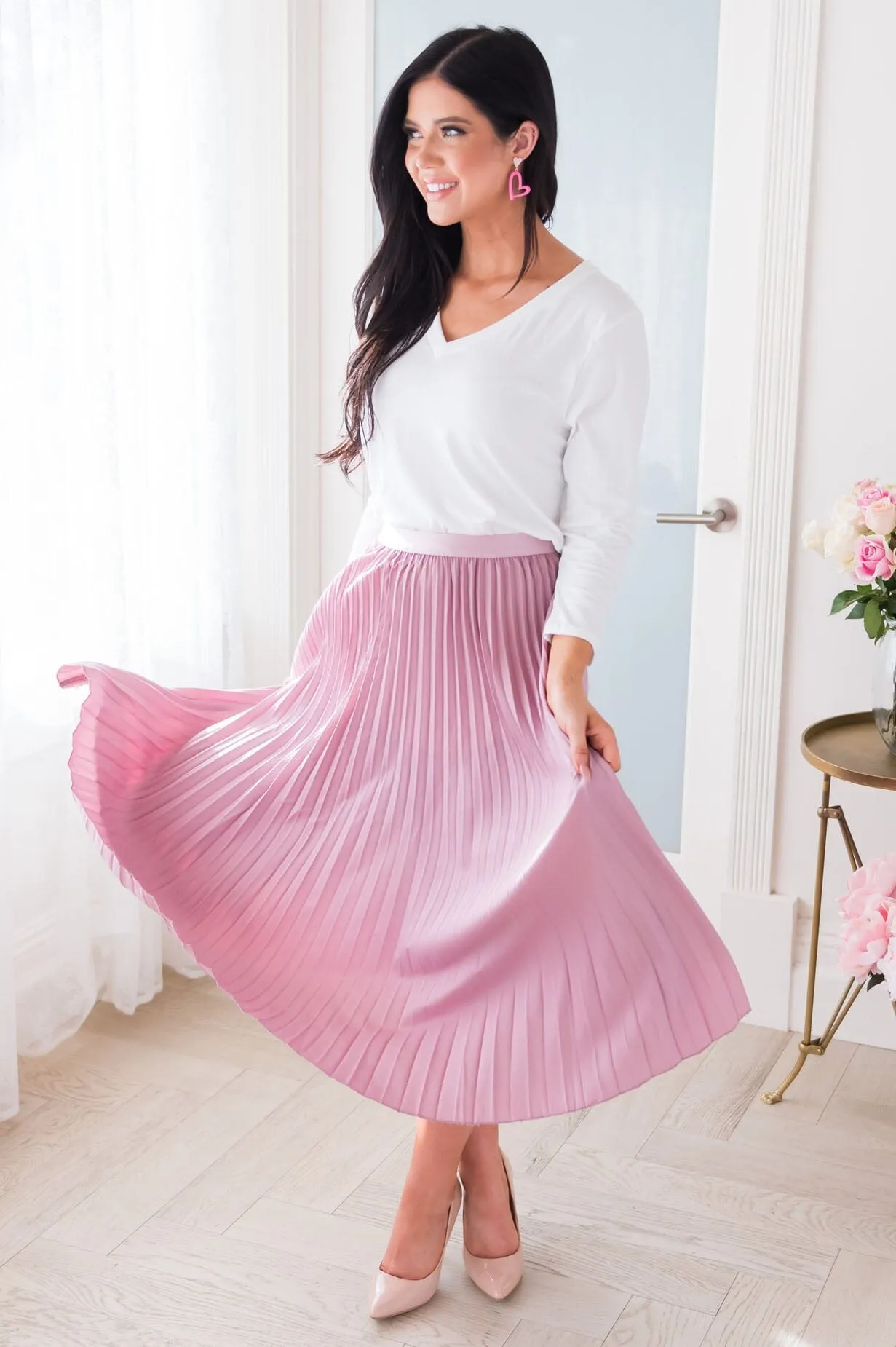 Filled With Happiness Modest Pleat Skirt