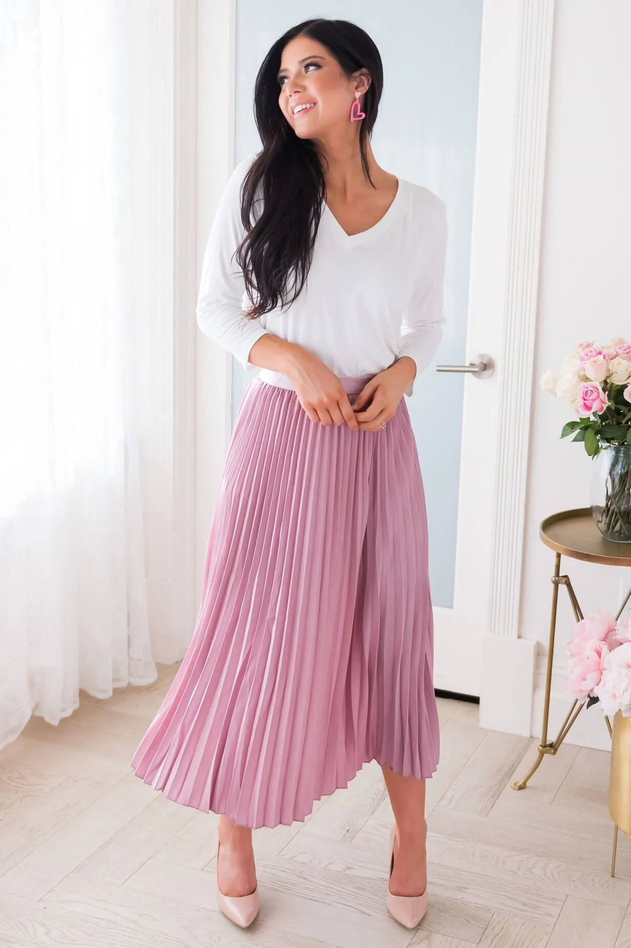 Filled With Happiness Modest Pleat Skirt