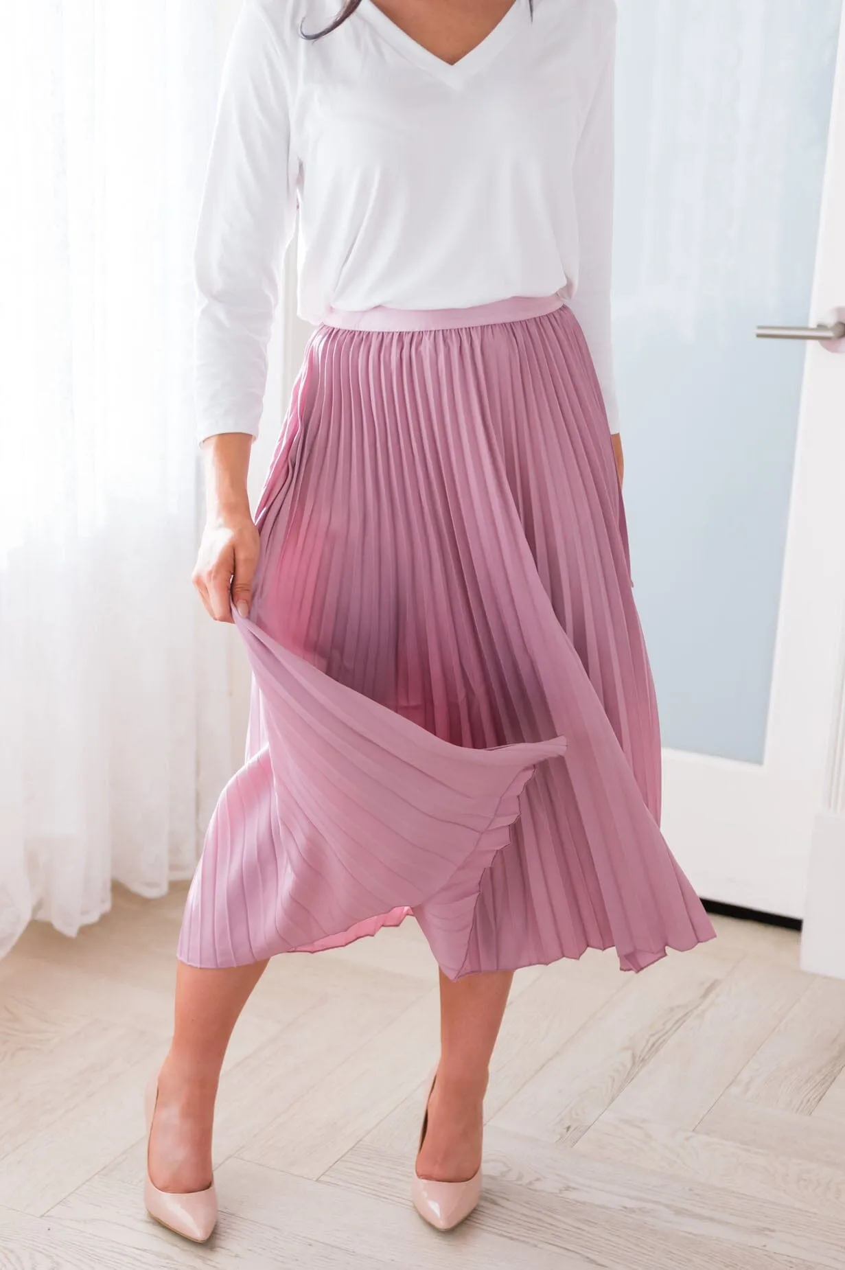 Filled With Happiness Modest Pleat Skirt