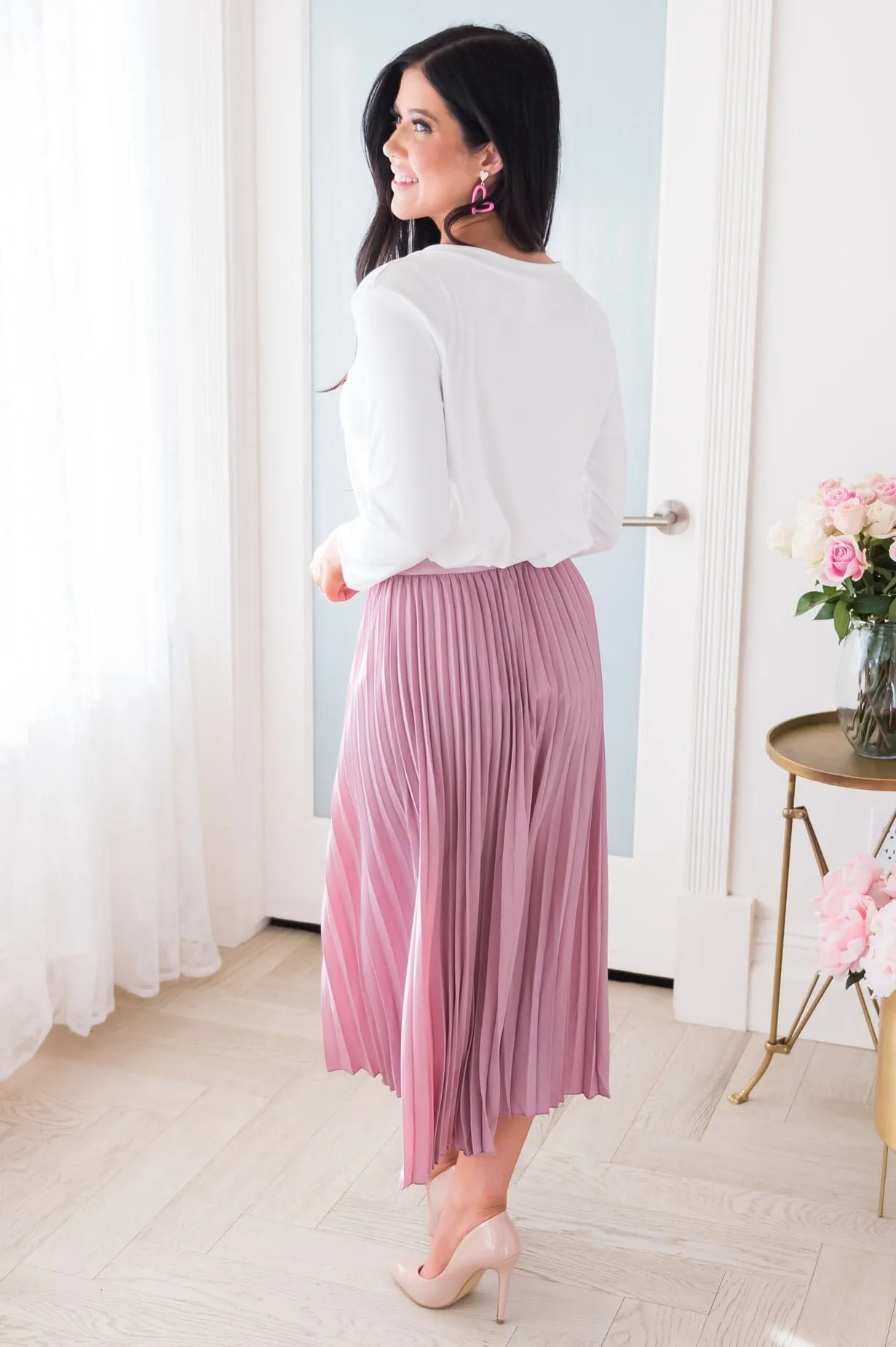 Filled With Happiness Modest Pleat Skirt