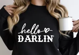 Hello Darlin Black Sweatshirt