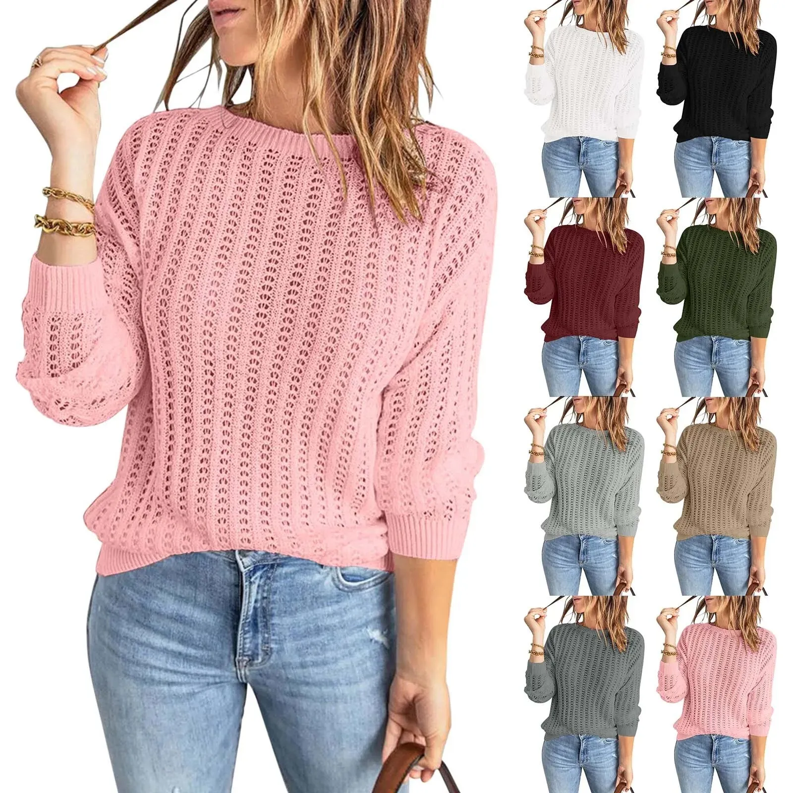 Hollow Knit Pullover Essential Autumn Sweater