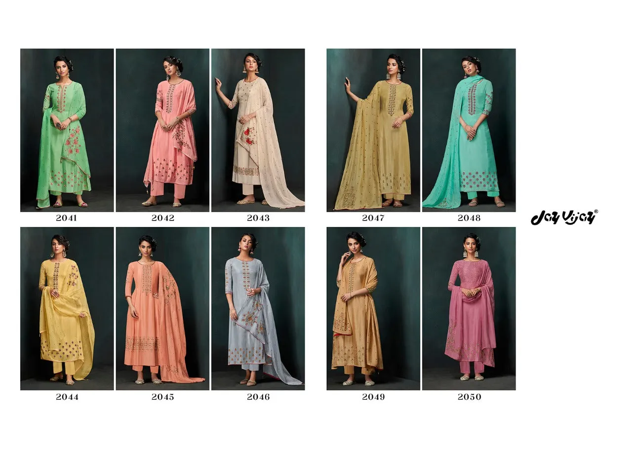 Jay Vijay Lehja Bembrerg Sik Embroidery Casual Wear Salwar Kameez