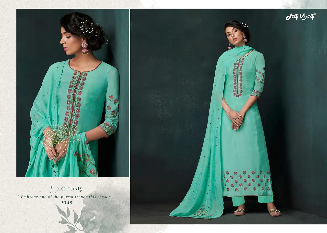 Jay Vijay Lehja Bembrerg Sik Embroidery Casual Wear Salwar Kameez