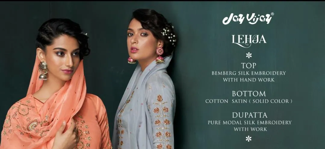 Jay Vijay Lehja Bembrerg Sik Embroidery Casual Wear Salwar Kameez