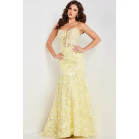 Jovani pale yellow dress, size 0