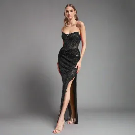 La Divine black sequin dress, size 12