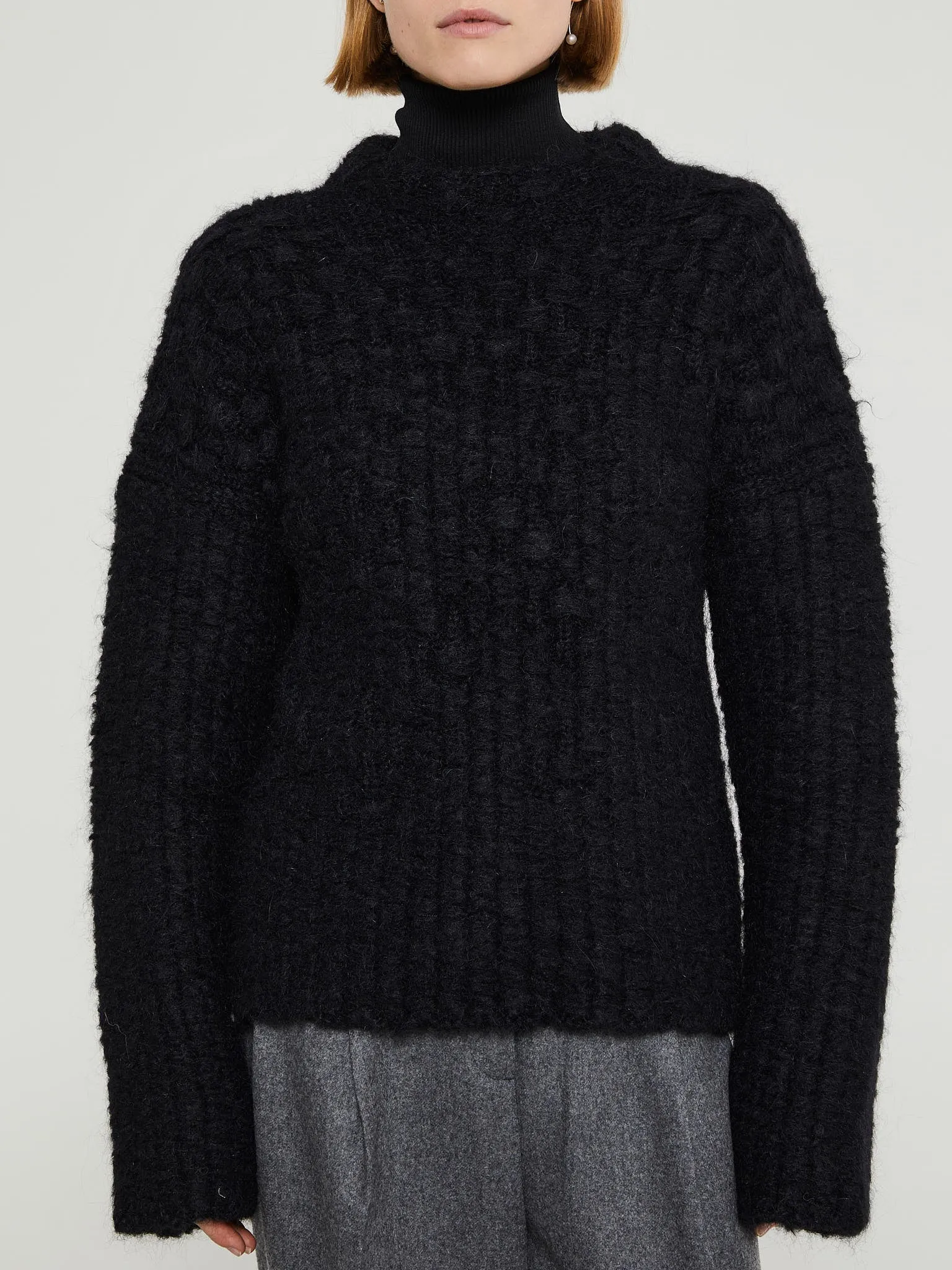 Long sleeve Mohair Jumper in Black
