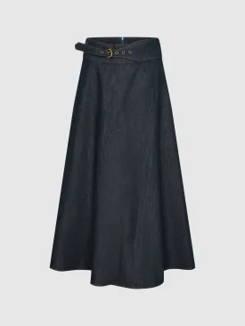 Maxi Denim Flared Skirts