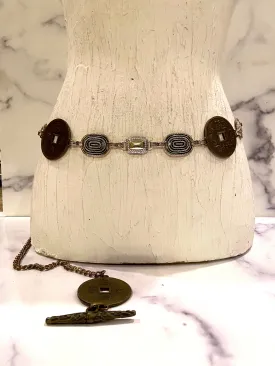Metal two tone color waist belt