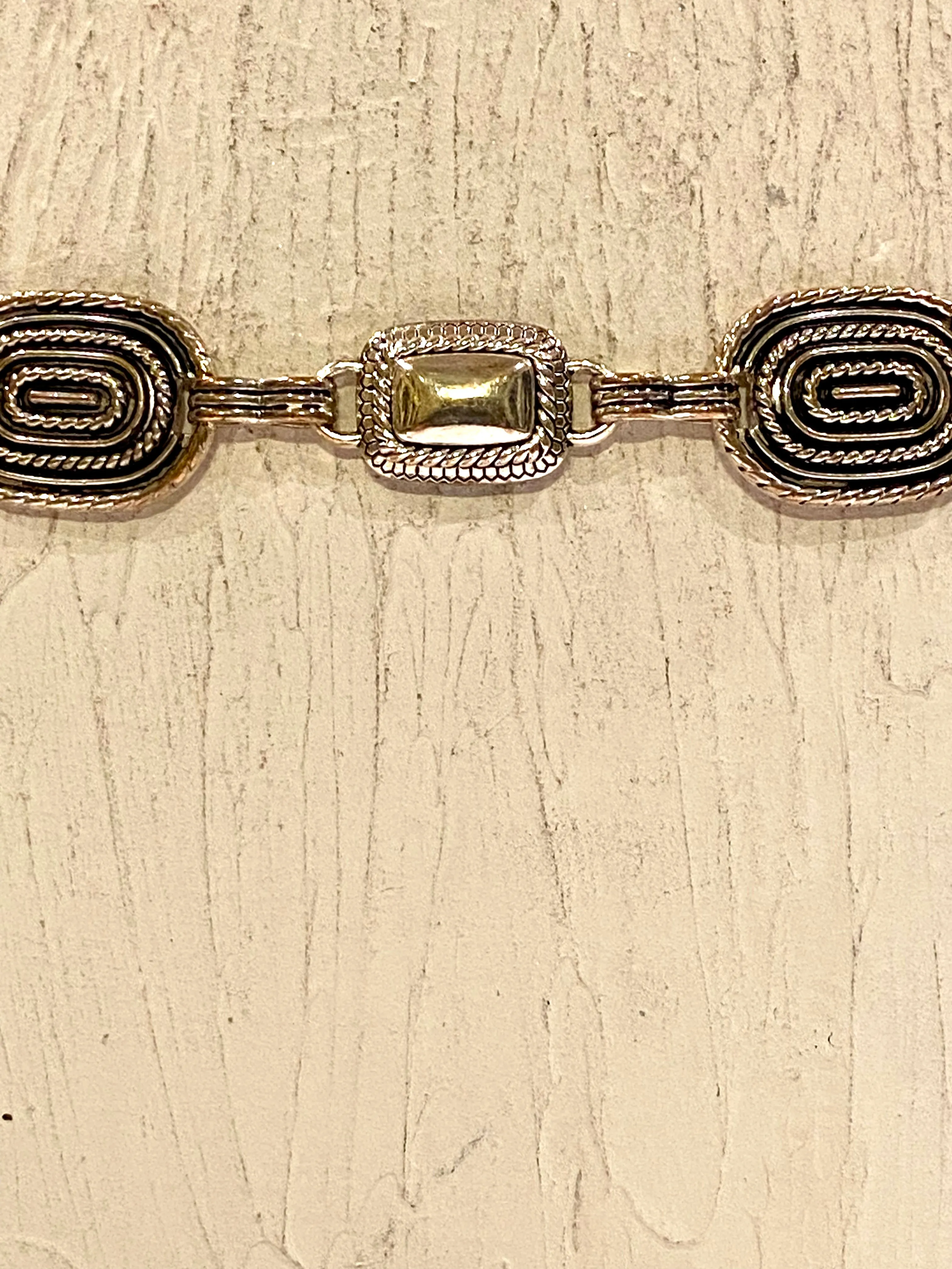 Metal two tone color waist belt