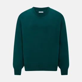 Moss Green Cashmere Round Neck Jumper