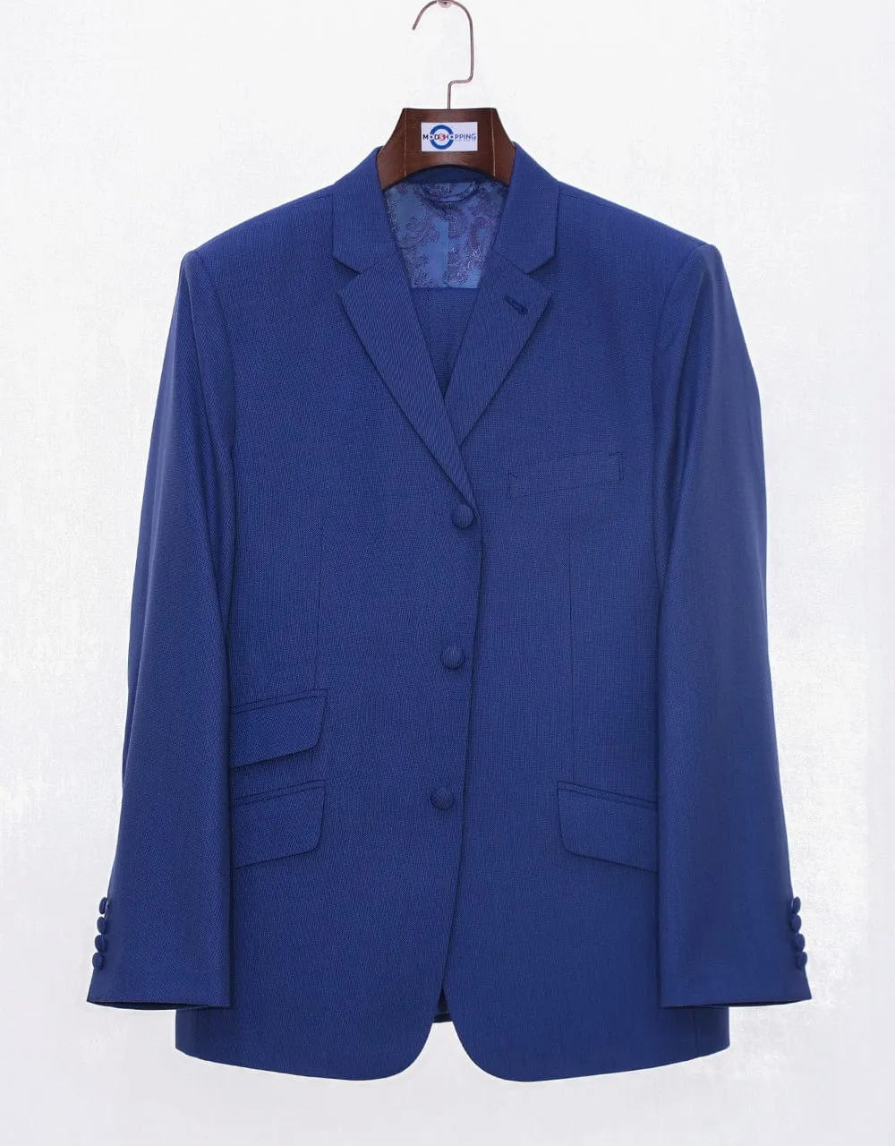 Navy Blue Birdseye Suit