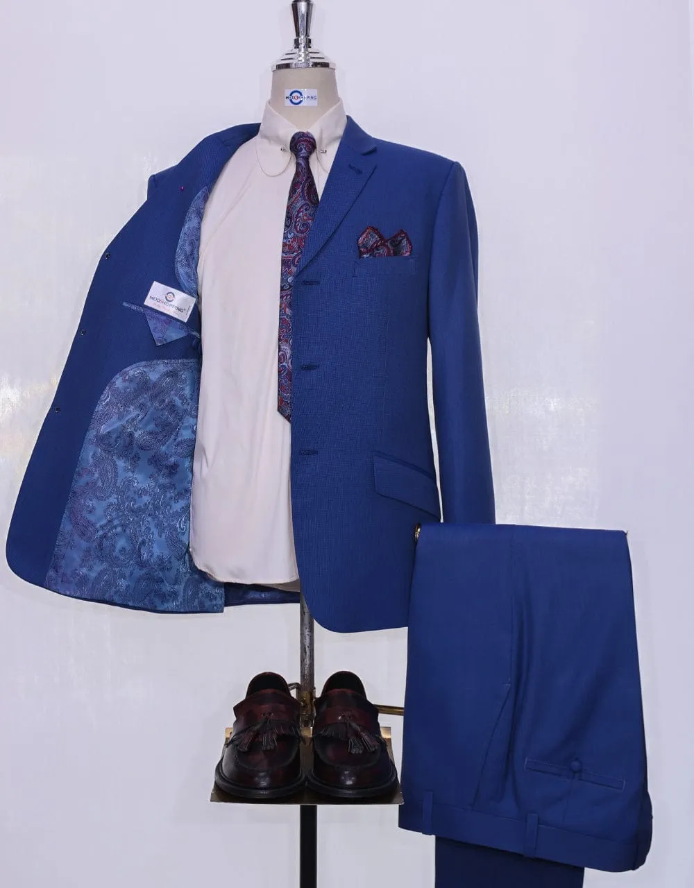 Navy Blue Birdseye Suit