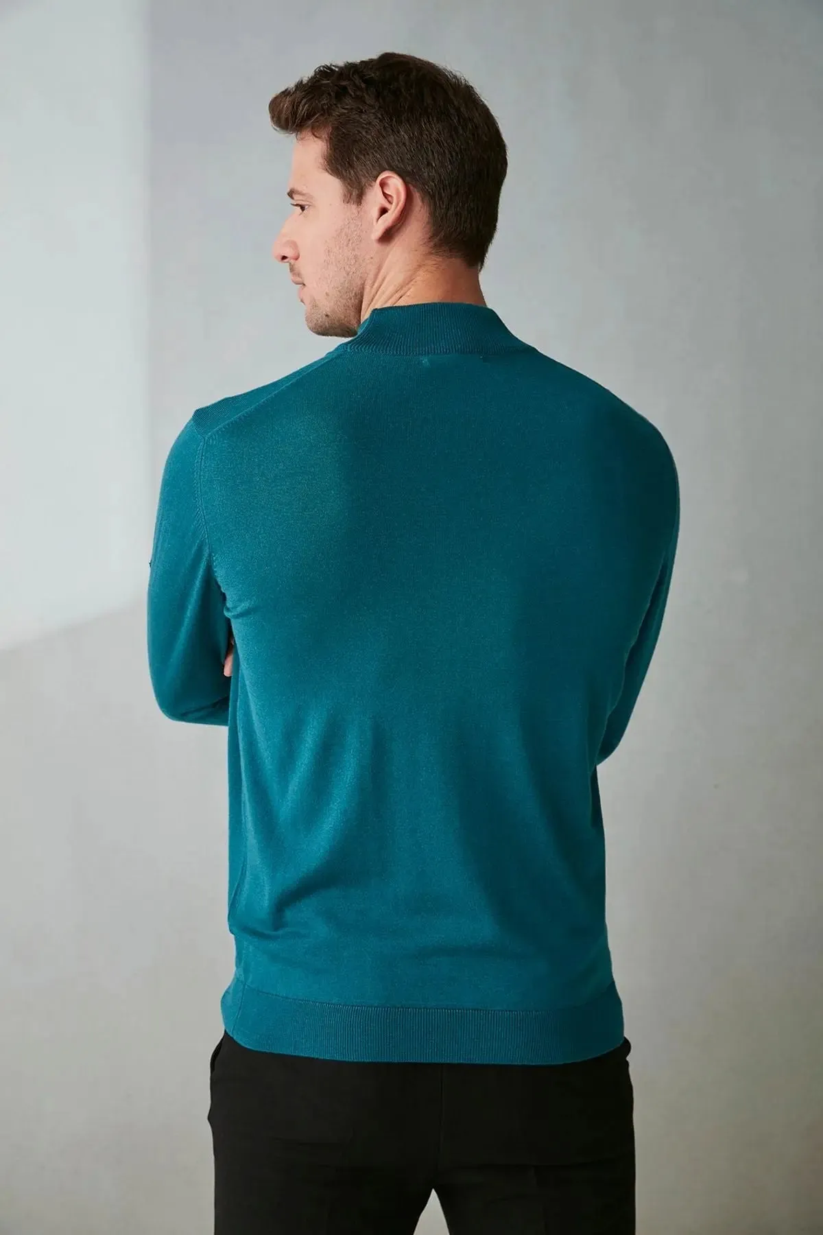 Peacock Silk and Cashmere Utku Fisherman Men's Knitwear
