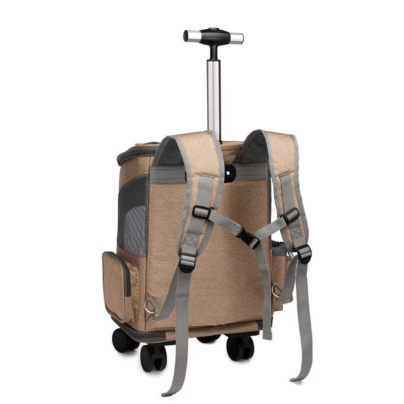 Pet Cat Dog Backpack Trolley Bag