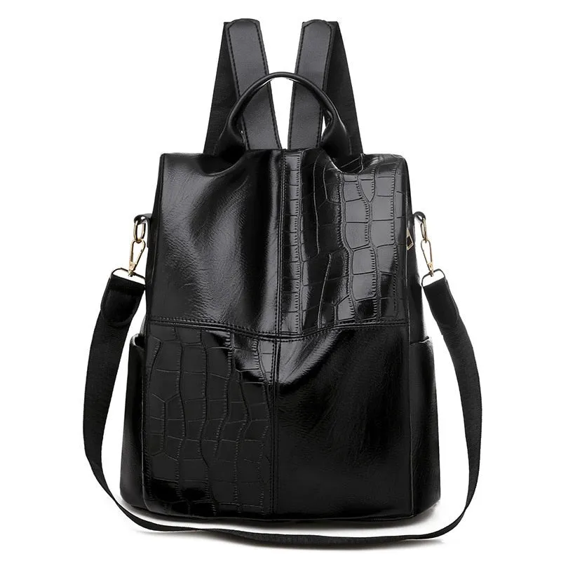 PU leather Women   Backpacks