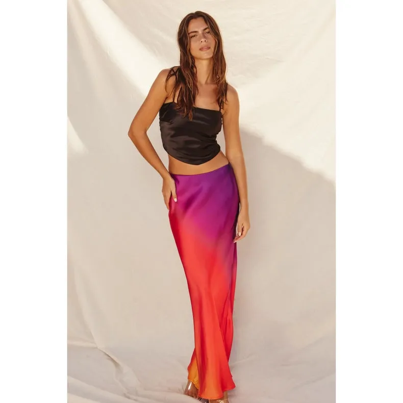 Radiance Ombre Pull On Maxi Skirt SUNSET COSMO
