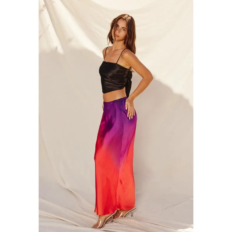 Radiance Ombre Pull On Maxi Skirt SUNSET COSMO