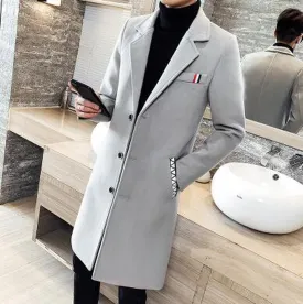Red Coats Man Vintage Long Trench Coats for Mens Blue British Style Long Jacket Mens Coats Elegant Gentleman Grey Khaki Black