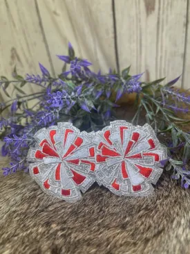 Red Glitter Pom Pom Patches