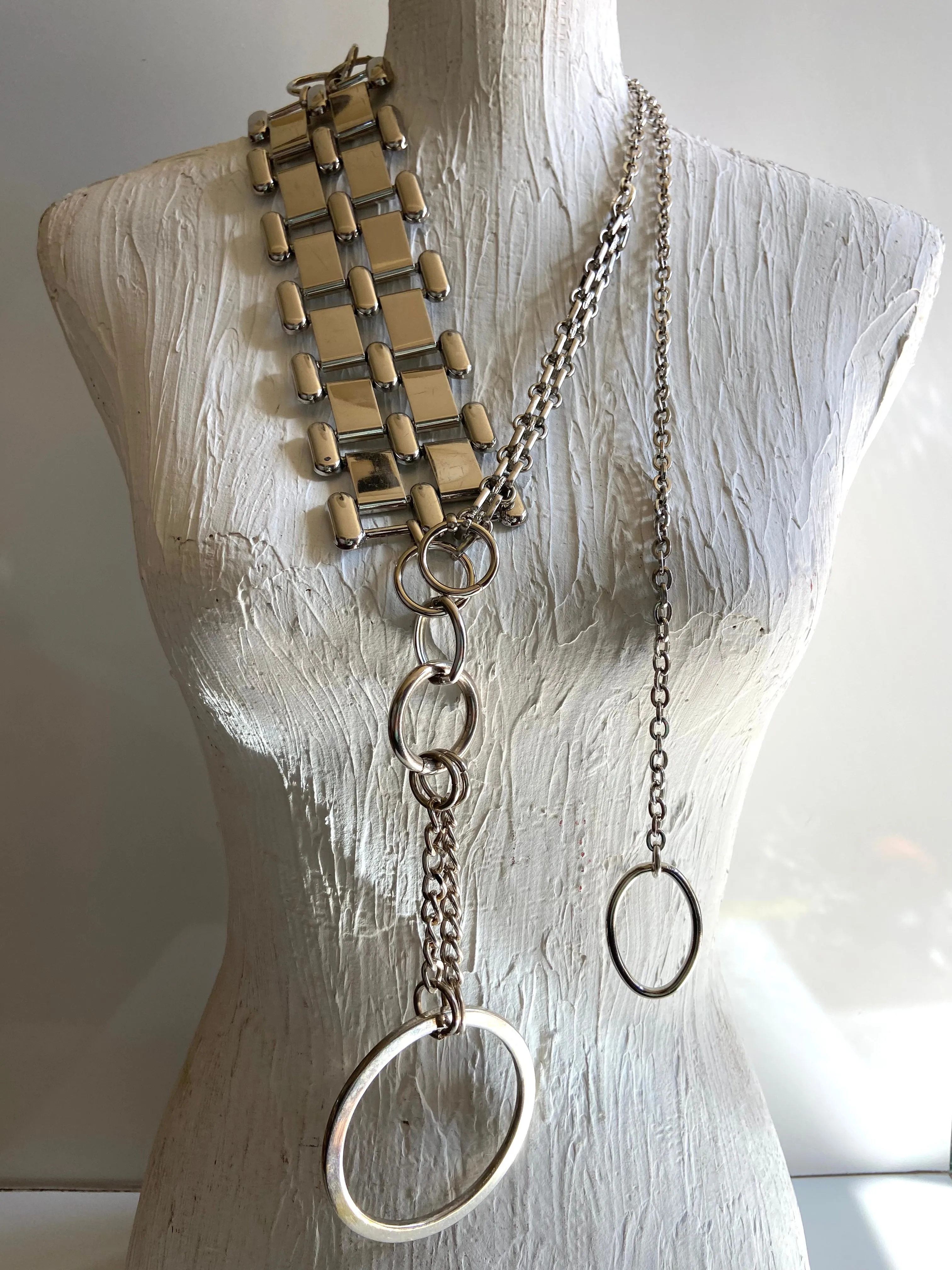 Silver waist chain belt
