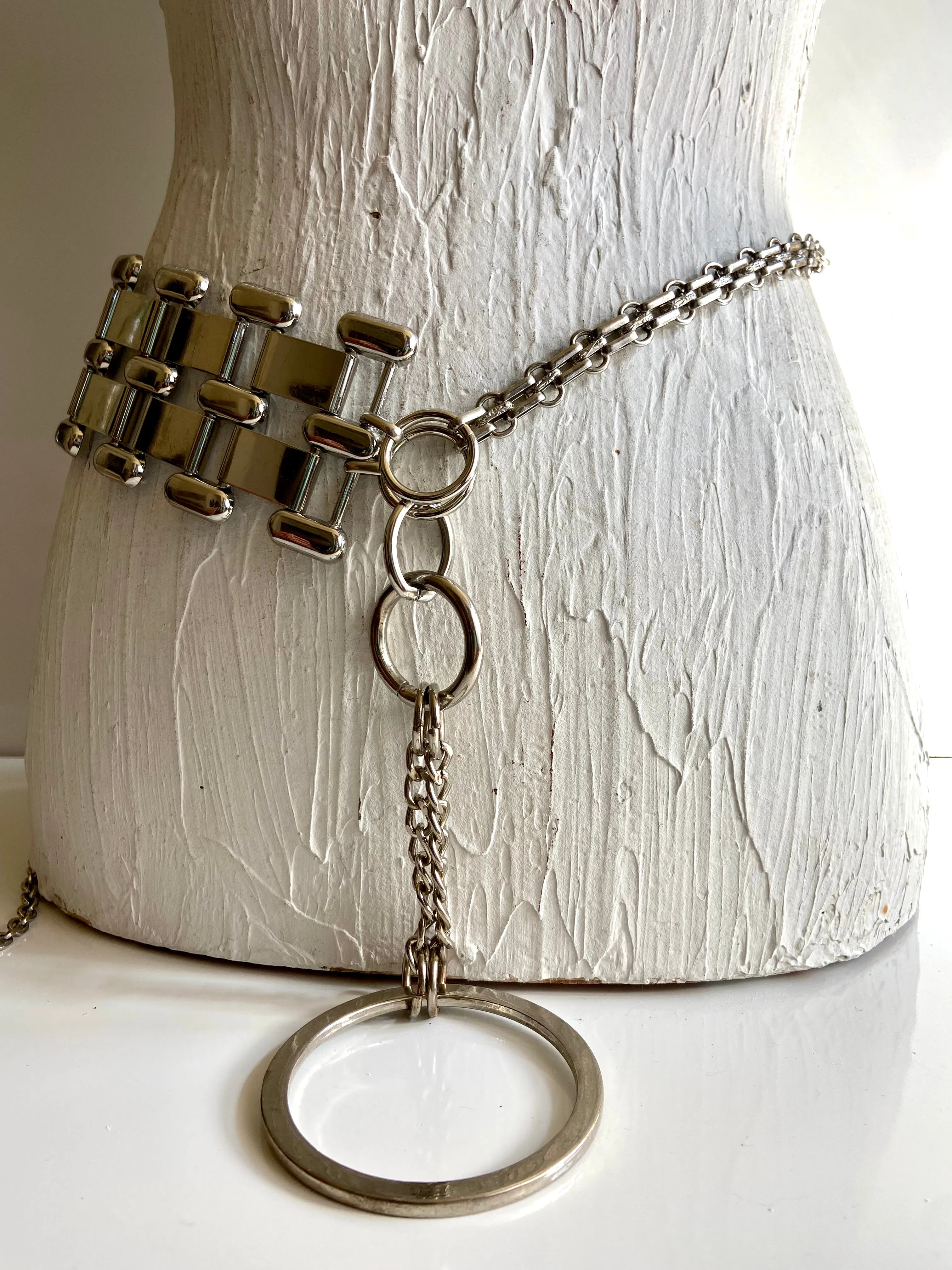 Silver waist chain belt