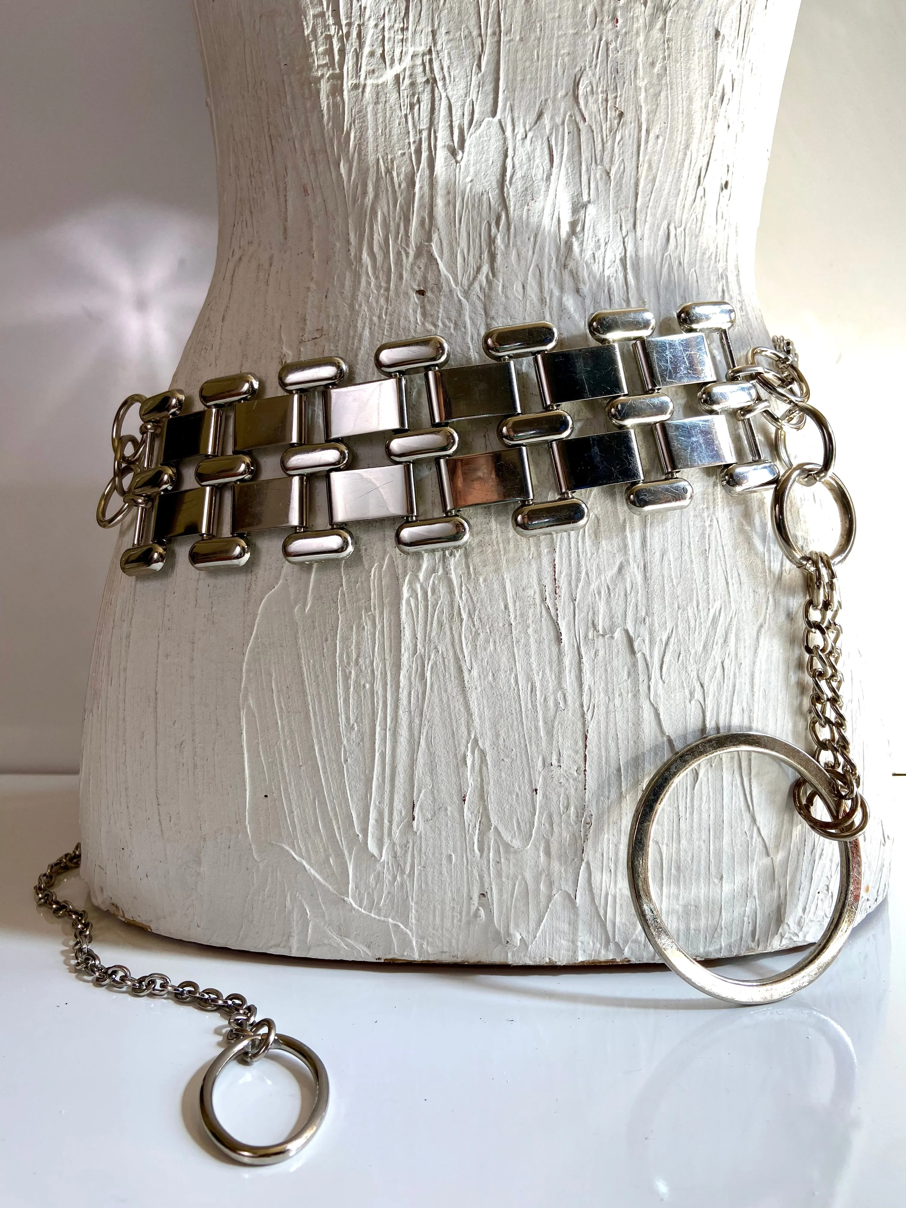 Silver waist chain belt