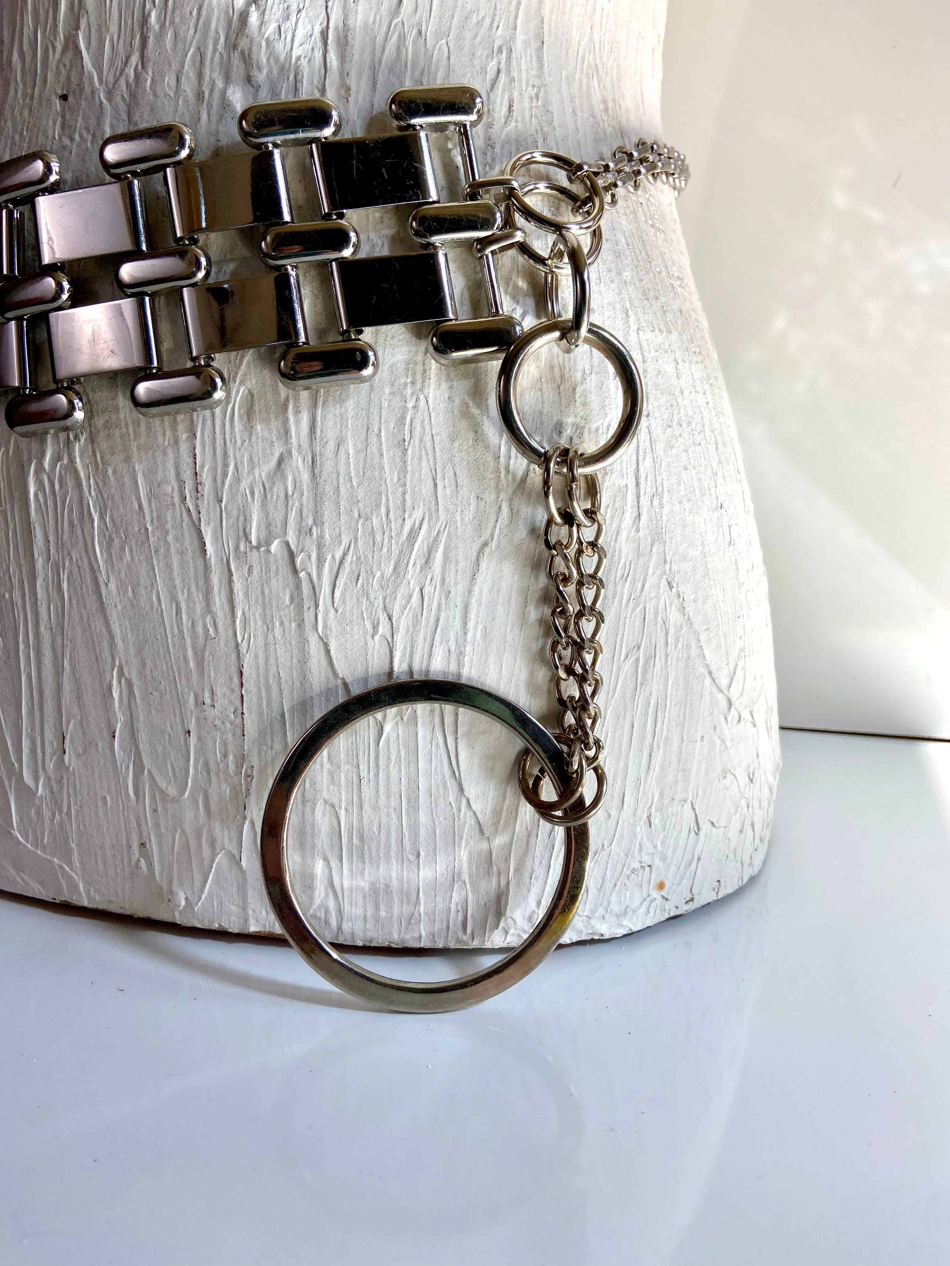 Silver waist chain belt