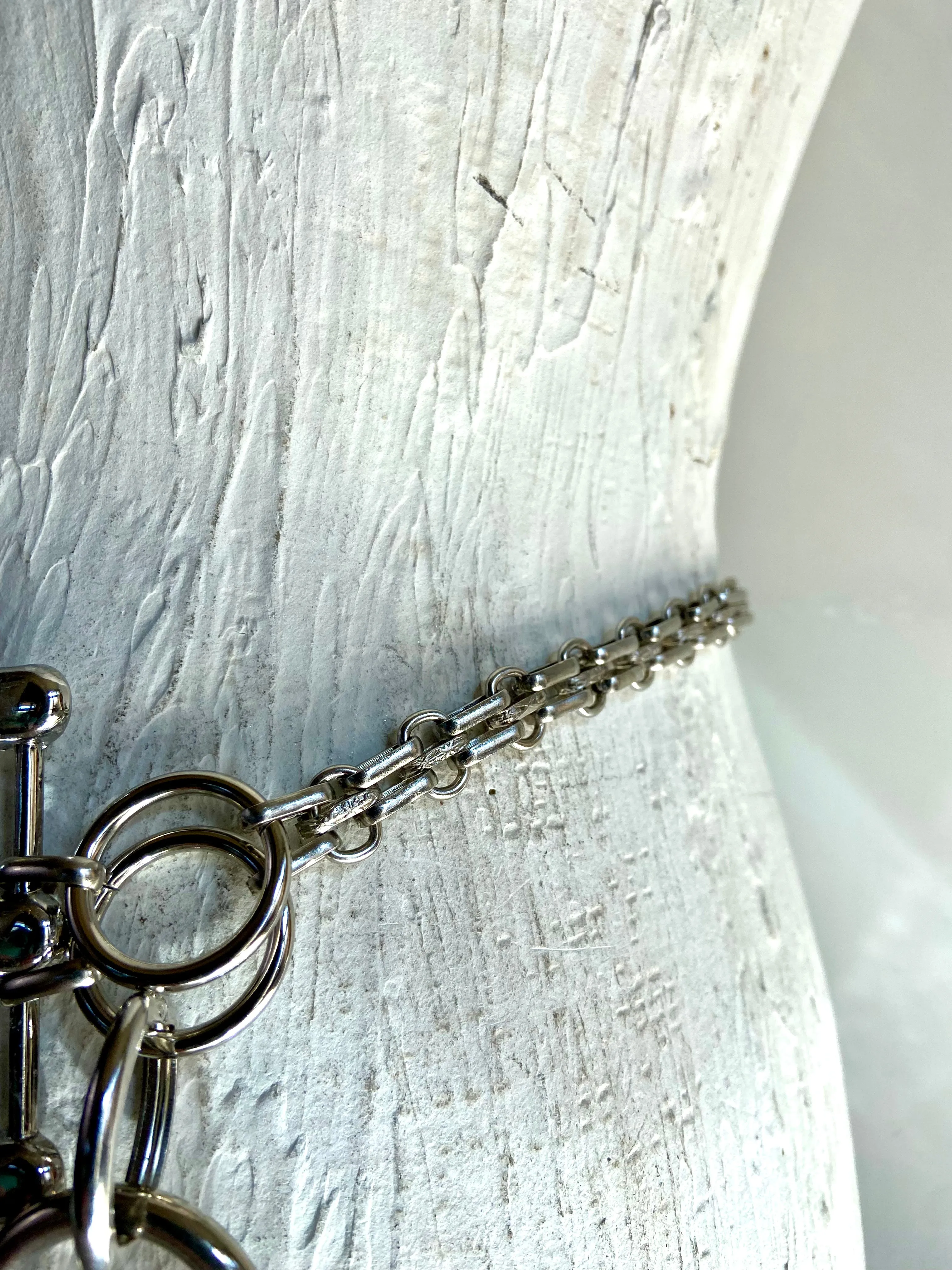 Silver waist chain belt